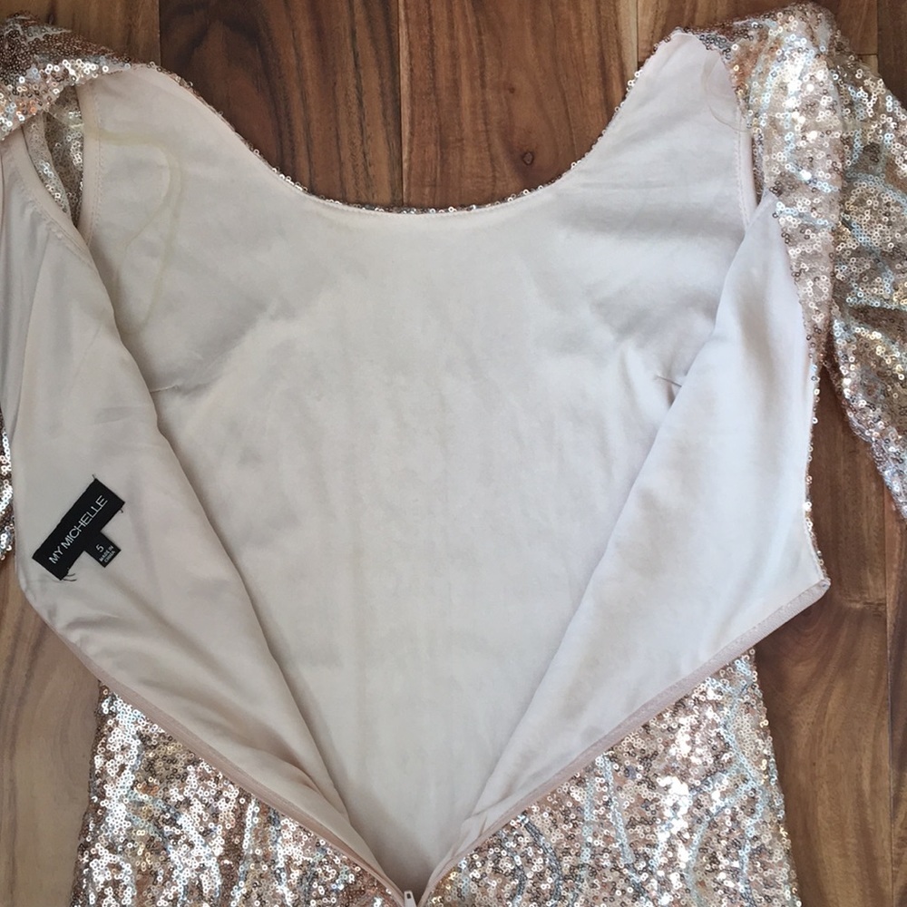 Rose gold and silver sequin dress - Picture 8 of 8